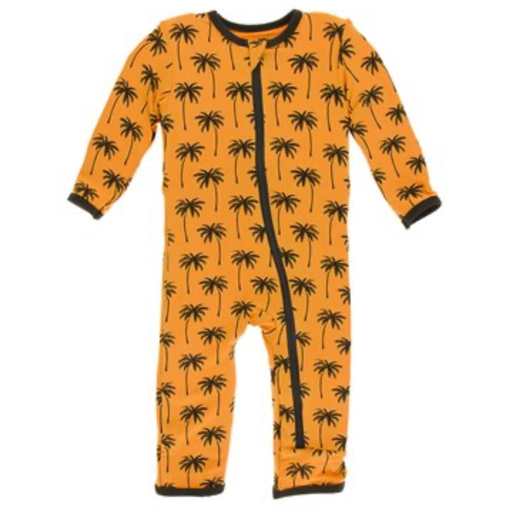 Kickee pants apricot palm coverall 9-12m